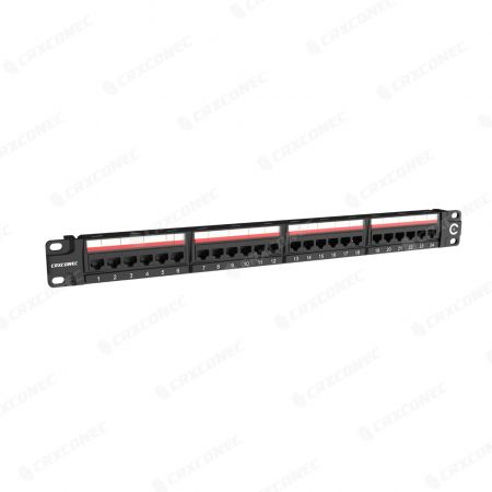 Component Level UTP Cat6 1U 24 Port RJ45 Patch Panel with Buckle Type Support Bar - Component Level UTP Cat6 1U 24 Port RJ45 Patch Panel with Buckle Type Support Bar